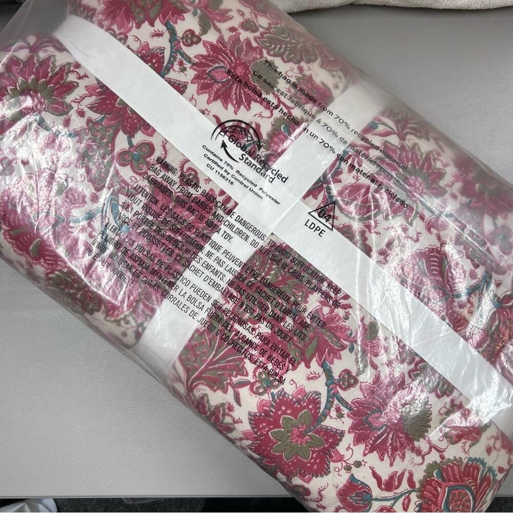 Pottery Barn Jane Floral Handcrafted Reversible Quilt Full Queen Bedding NWT - Picture 6 of 9